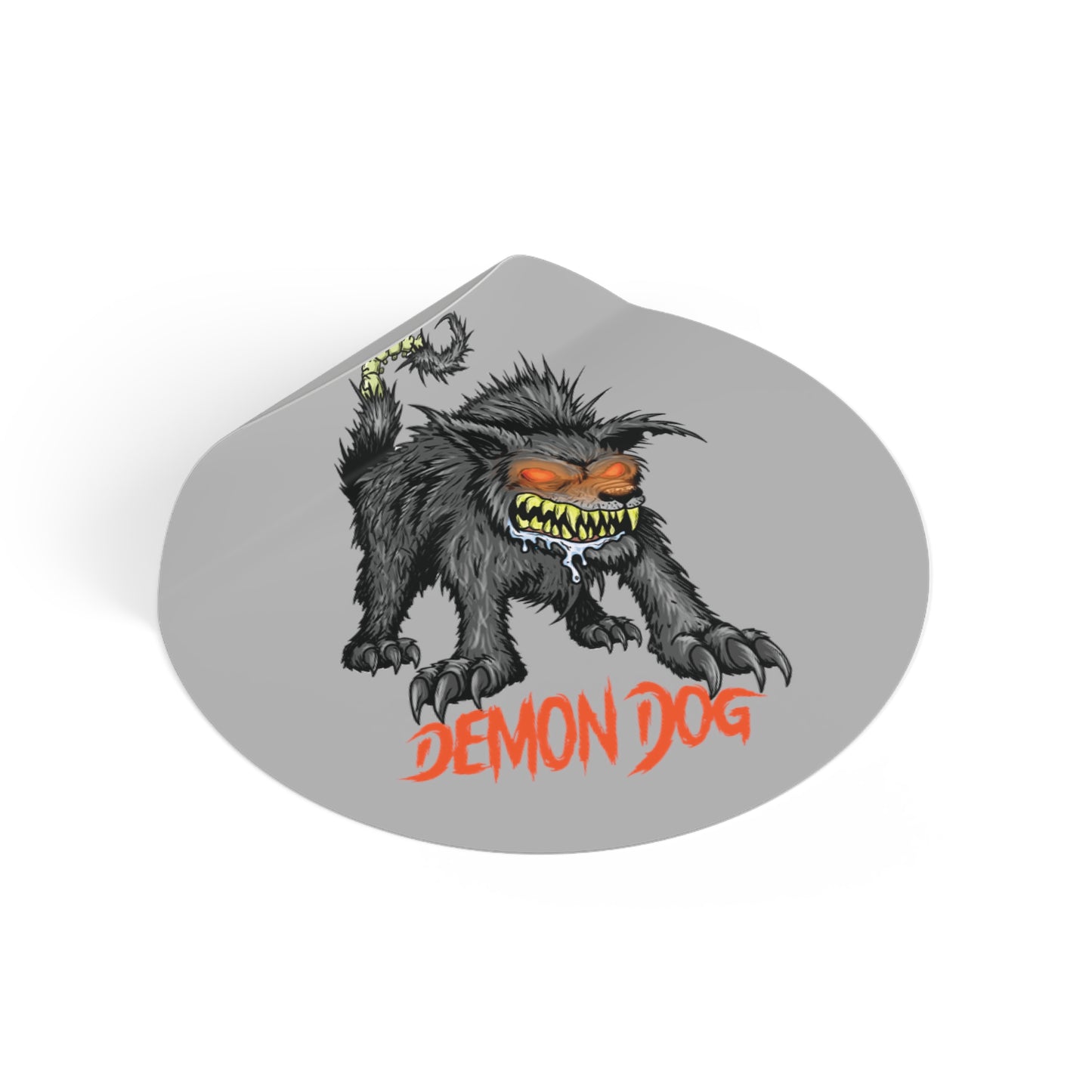 Demon Dog Round Vinyl Stickers