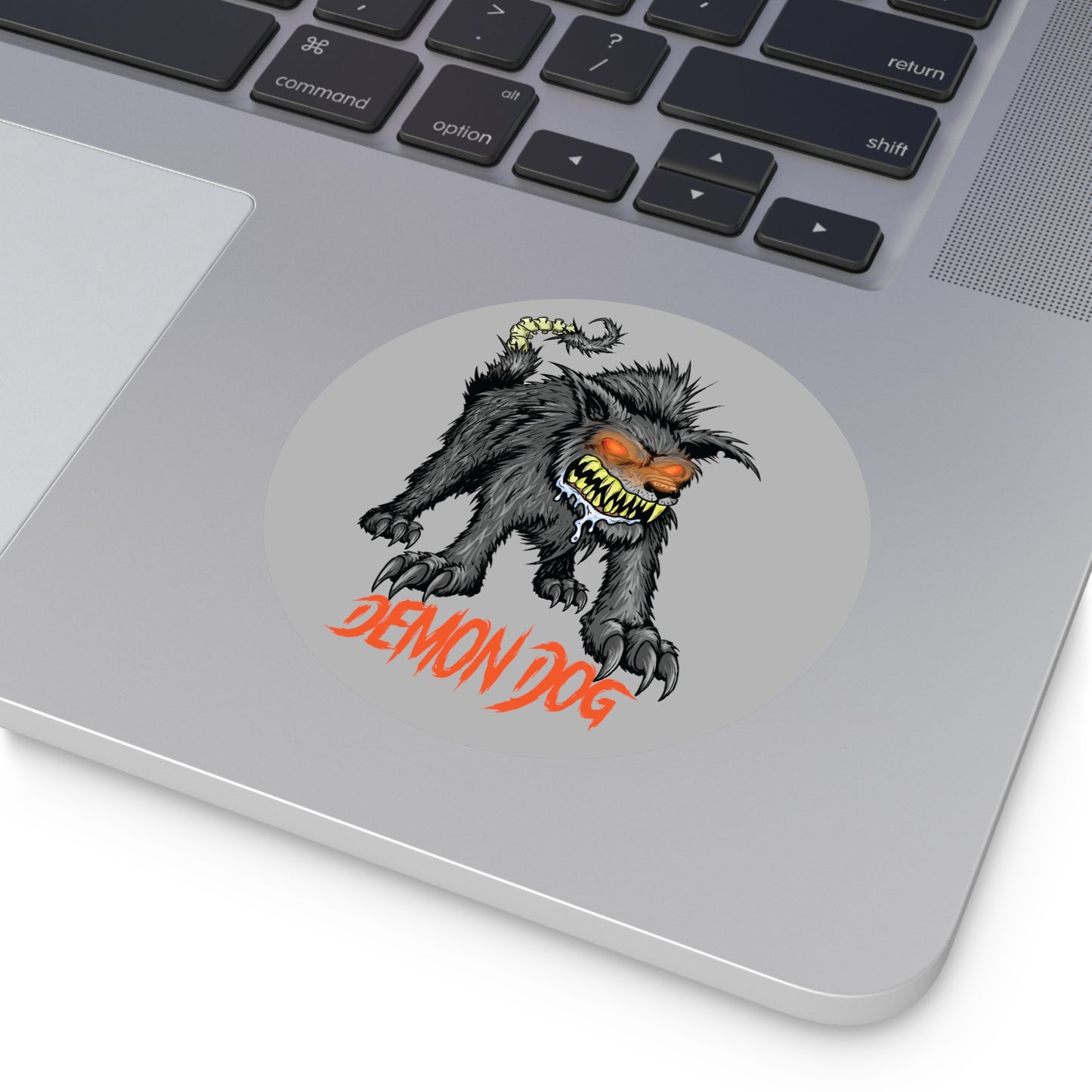 Demon Dog Round Vinyl Stickers