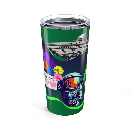 Cosmic Adventure 20oz Tumbler - Astronaut & UFO Design