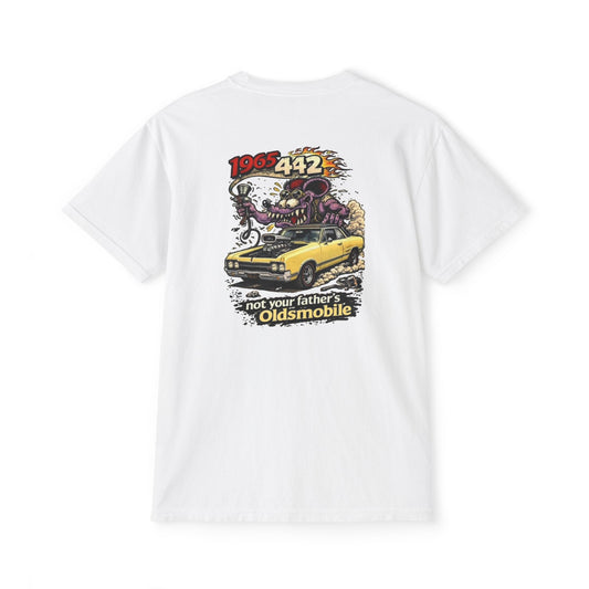 1965 442 Oldsmobile Pocket T-Shirt — Vintage Muscle Car Graphic Tee