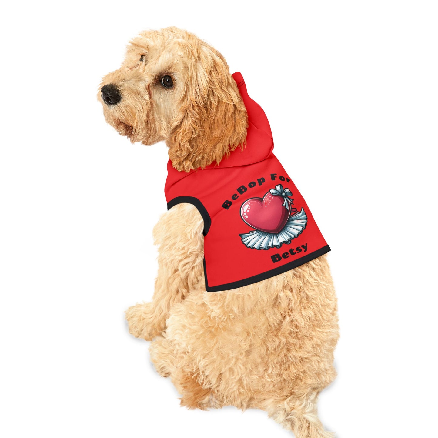 BeBop for Betsy Pet Hoodie w Black– Adorable Red Hooded Dog Sweater for All Occasions