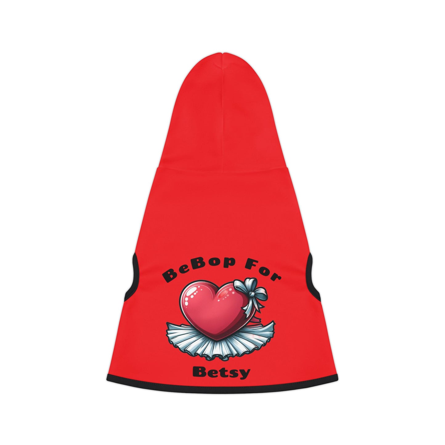 BeBop for Betsy Pet Hoodie w Black– Adorable Red Hooded Dog Sweater for All Occasions